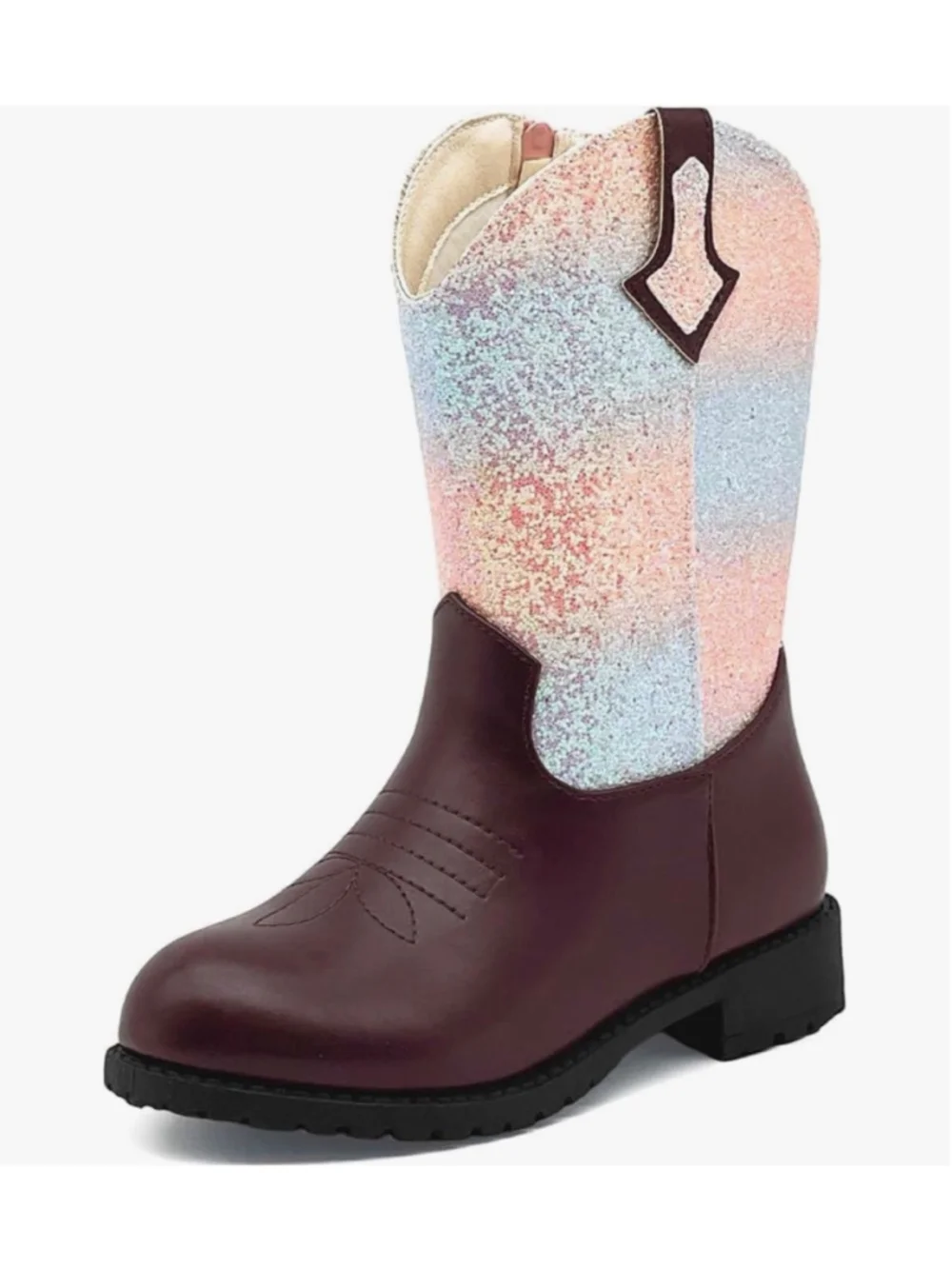 NEW Kids Girls Cowboy Boots Western Embroidered Sparkly 5 Big Girl